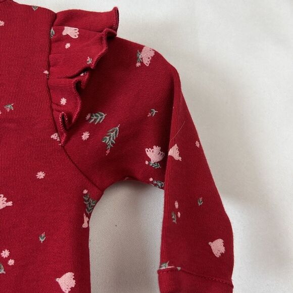 Nordstrom Red print holiday footie with headband NWT - Picture 10 of 13